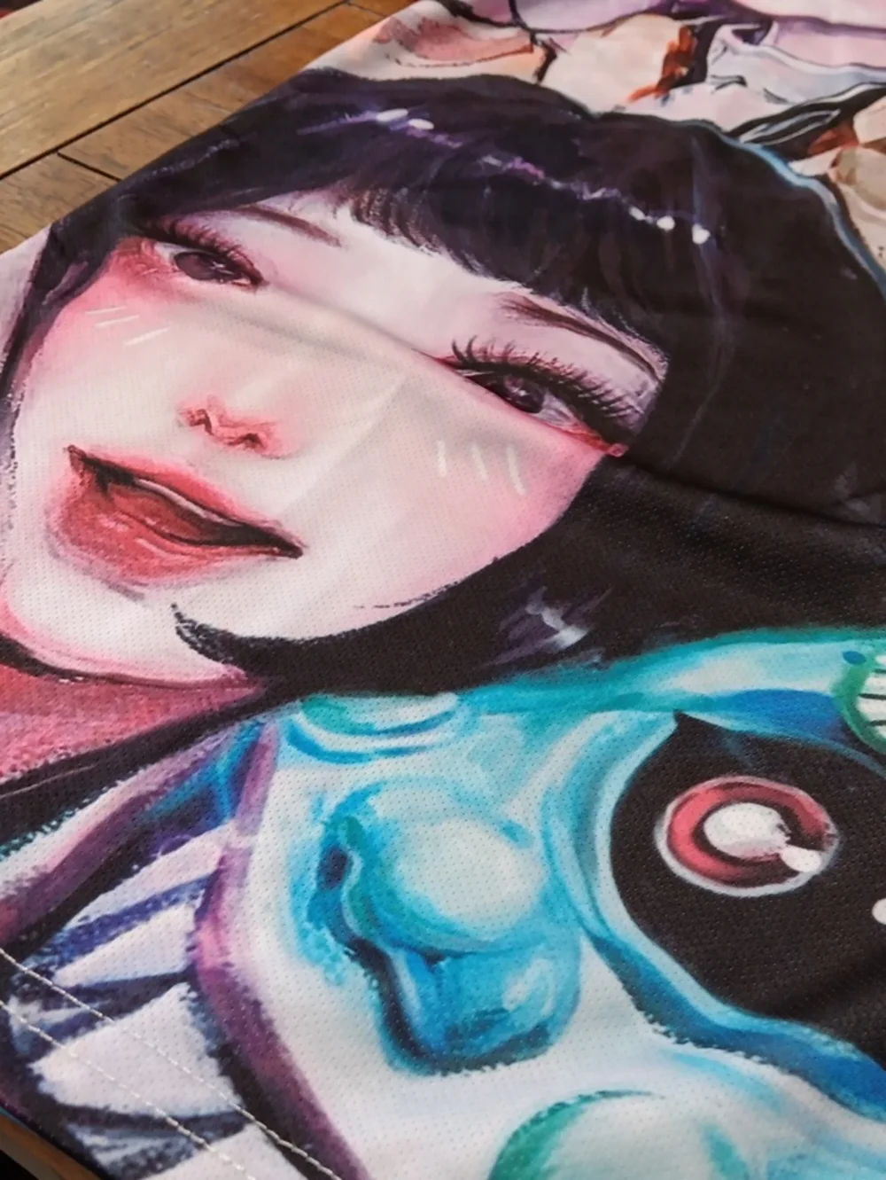 Graphic Anime Portrait Tee — Multicolor Faces Demon Hunters .